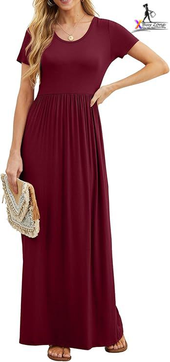 GRECERELLE Women's Short Sleeve Maxi Dress