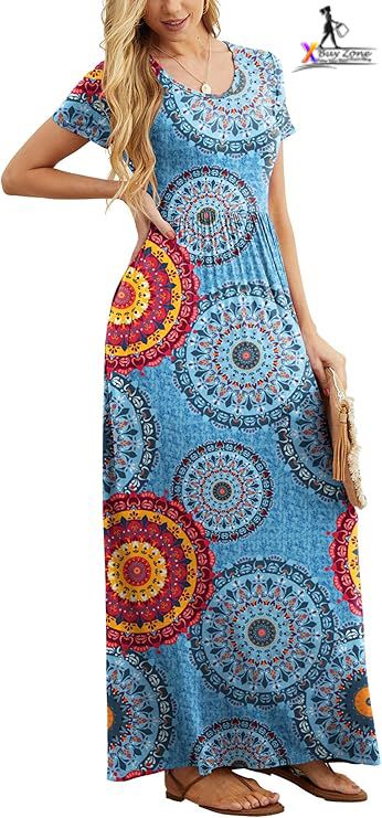 GRECERELLE Women's Short Sleeve Maxi Dress
