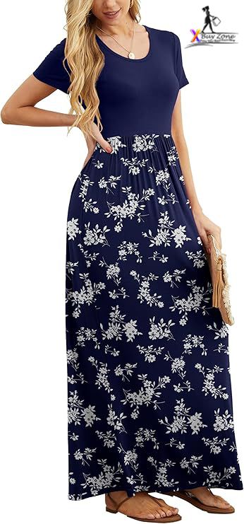GRECERELLE Women's Short Sleeve Maxi Dress